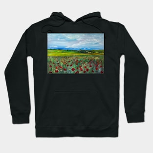 Poppy field in Catalonia Hoodie